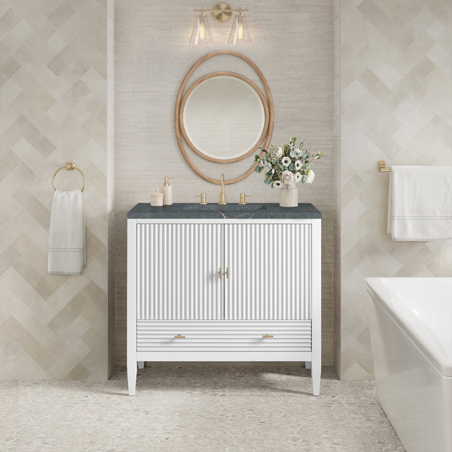 James Martin Myrrin 36" Single Vanity with 3 CM Countertop