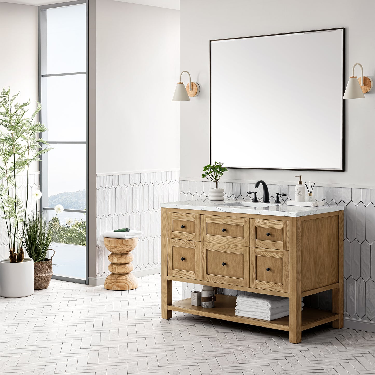 James Martin Breckenridge 48" Single Vanity, Light Natural Oak - Luxe Bathroom Vanities