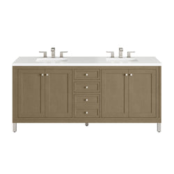 James Martin Chicago 72" Double Vanity with 3 CM Countertop