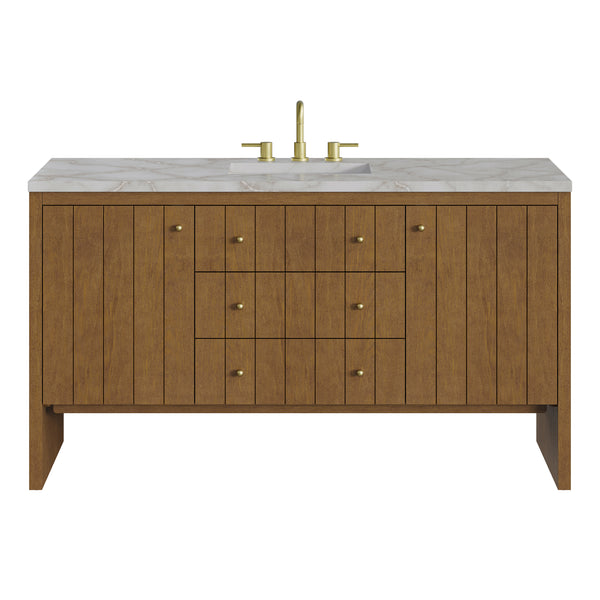 James Martin Hudson 60" Single Vanity with 3 CM Countertop & FreePower Wireless Charger