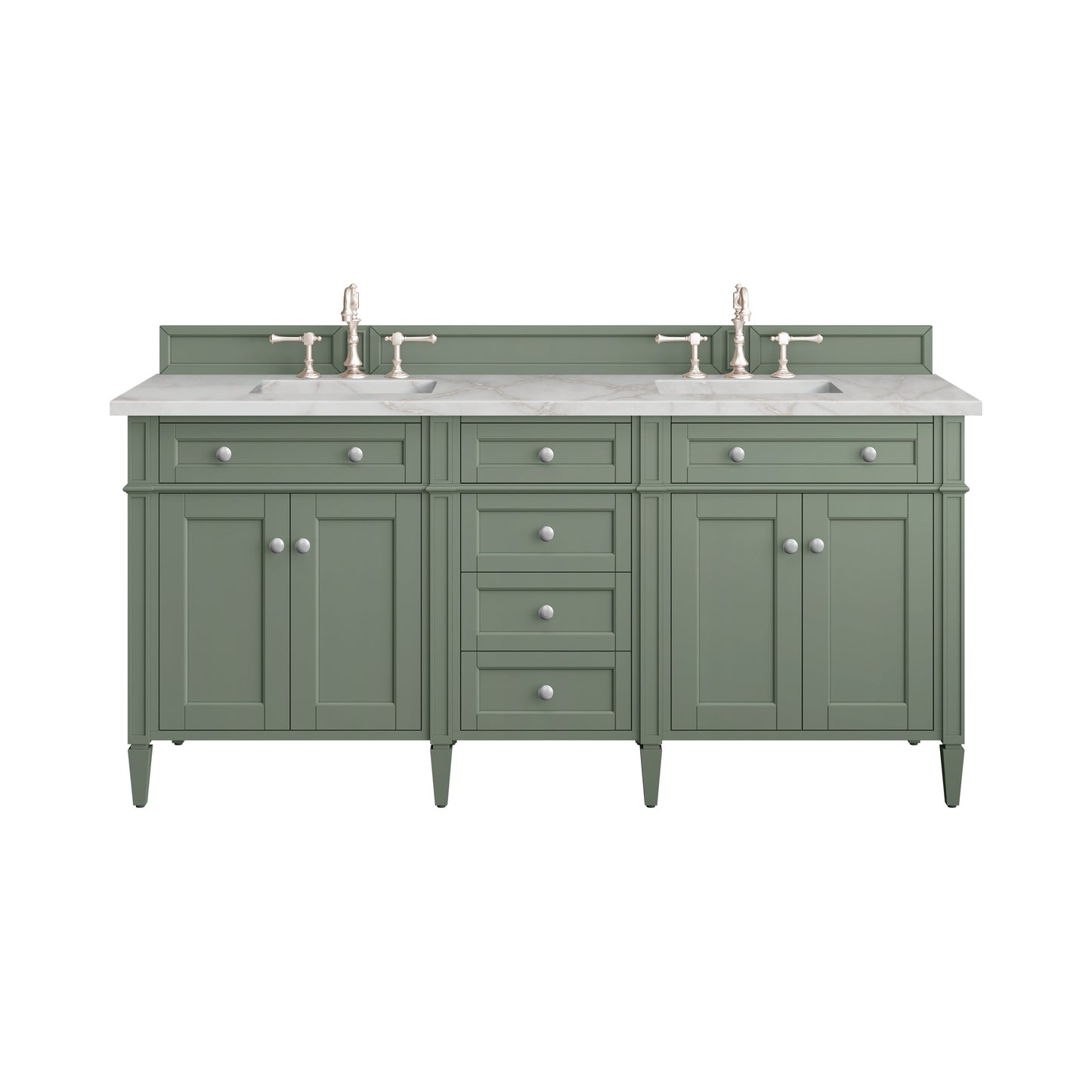 James Martin Brittany 72" Double Vanity with 3 CM Countertop & FreePower Wireless Charger