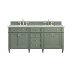 James Martin Brittany 72" Double Vanity with 3 CM Countertop & FreePower Wireless Charger
