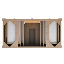 James Martin Brittany 48" Single Vanity with Single Hole 3 CM White Zeus Quartz Top & Backsplash