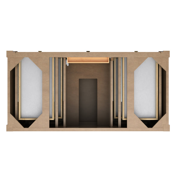 James Martin Brittany 48" Single Vanity with Single Hole 3 CM White Zeus Quartz Top & Backsplash