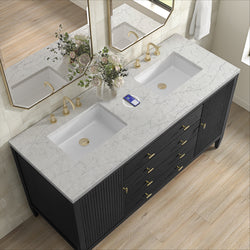 James Martin Myrrin 60" Double Vanity with 3 CM Countertop & FreePower Wireless Charger
