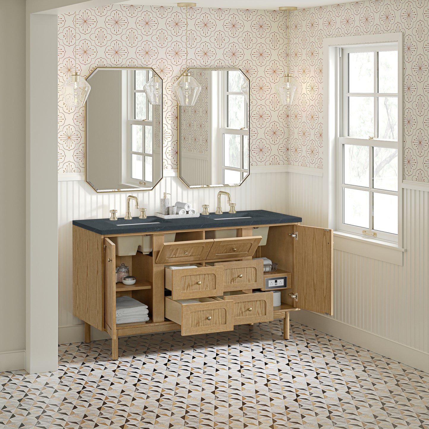 James Martin Laurent 60" Double Vanity with 3 CM Countertop