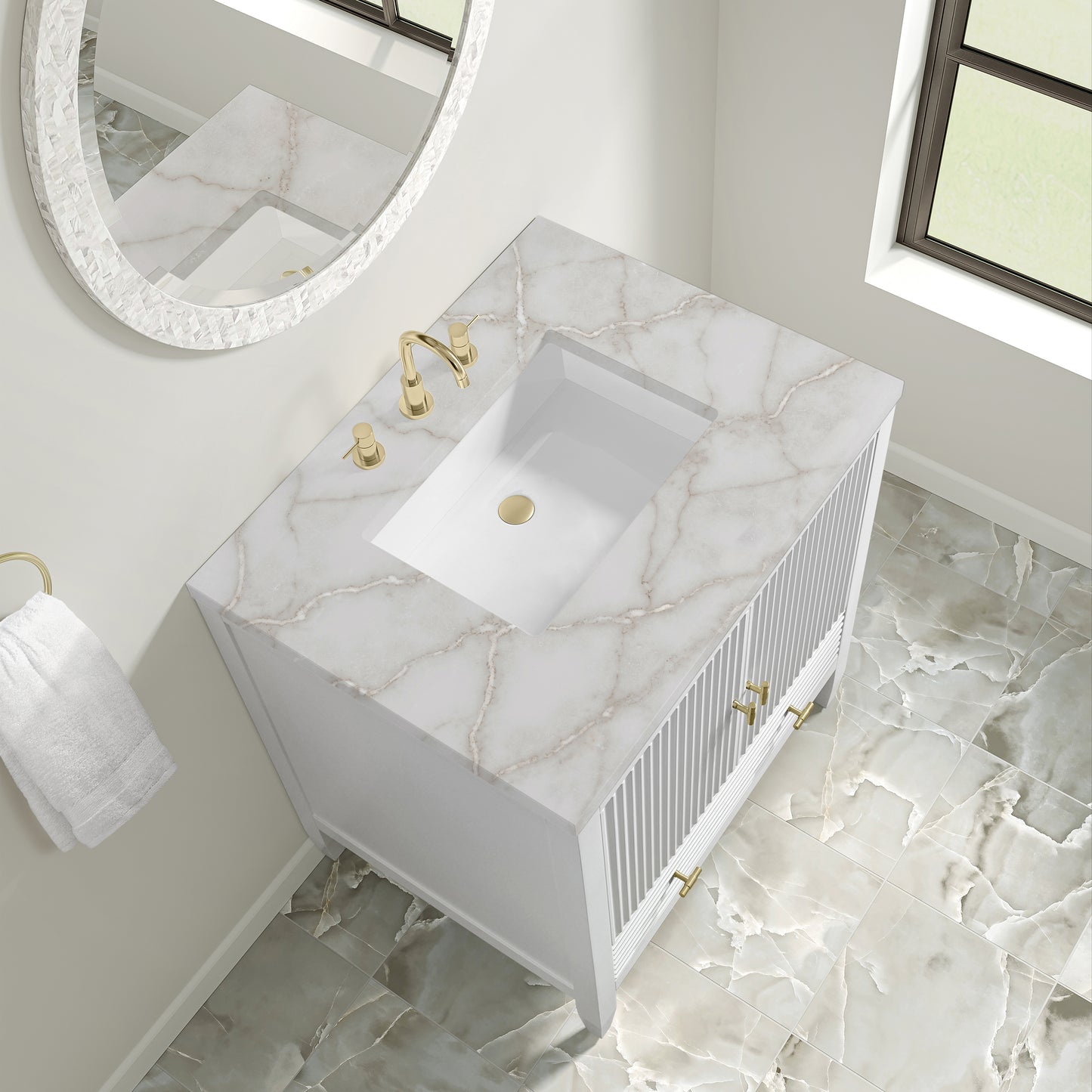James Martin Myrrin 30" Single Vanity with 3 CM Countertop