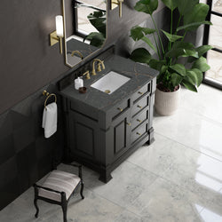 James Martin Brookfield 36" Single Vanity, Black Onyx with 3 CM Countertop - Luxe Bathroom Vanities