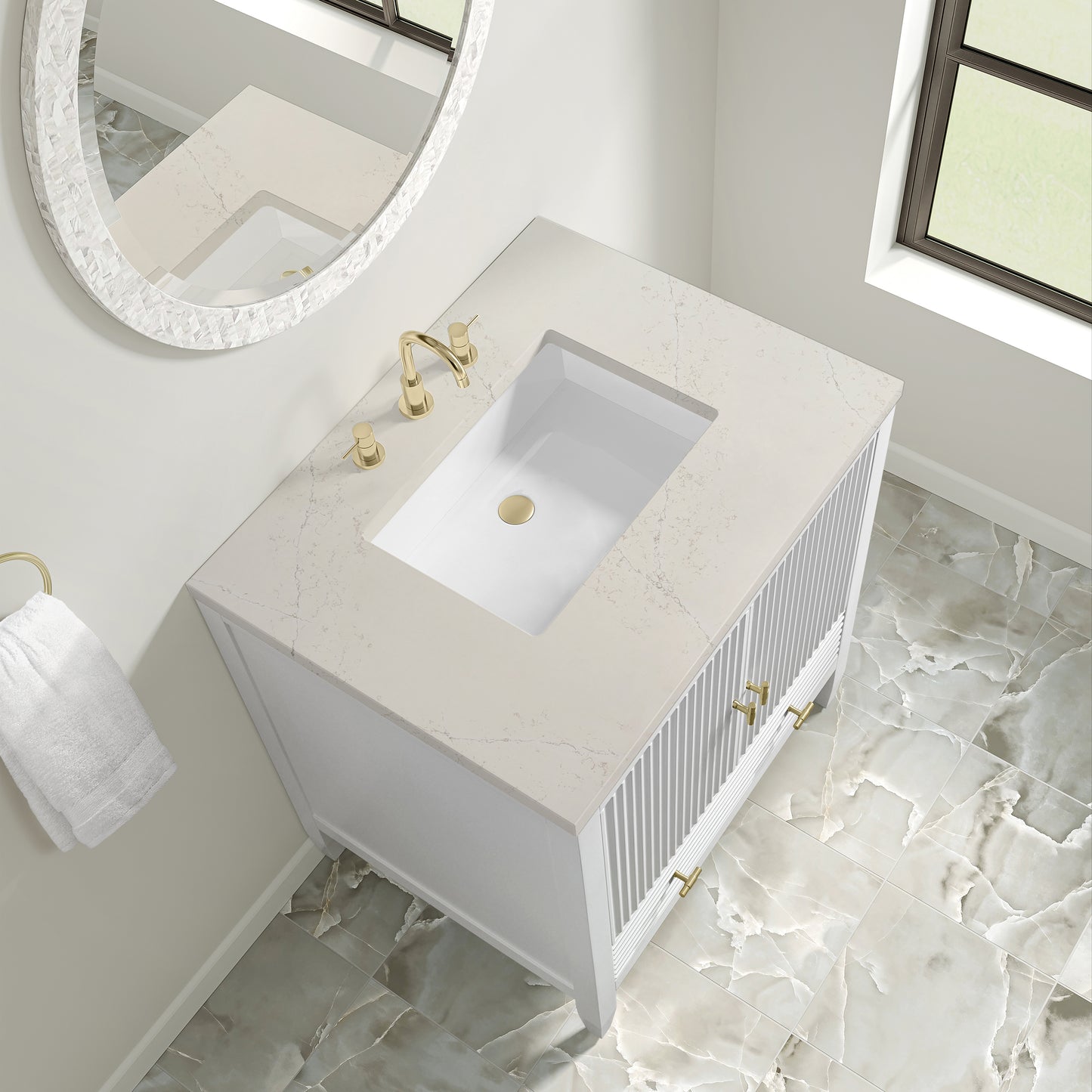 James Martin Myrrin 30" Single Vanity with 3 CM Countertop