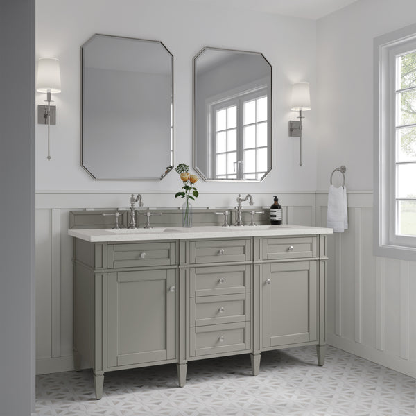 James Martin Brittany 60" Double Vanity with 3 CM Countertop