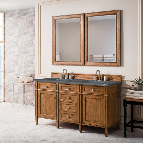 James Martin Brittany 60" Double Vanity with 3 CM Countertop & FreePower Wireless Charger