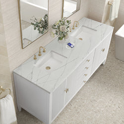 James Martin Myrrin 72" Double Vanity with 3 CM Countertop & FreePower Wireless Charger
