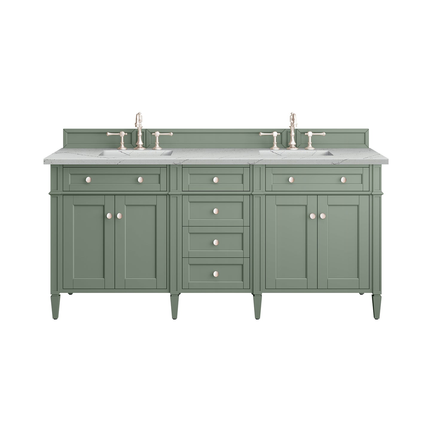 James Martin Brittany 72" Double Vanity with 3 CM Countertop & FreePower Wireless Charger