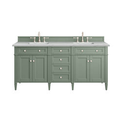 James Martin Brittany 72" Double Vanity with 3 CM Countertop & FreePower Wireless Charger