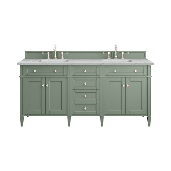 James Martin Brittany 72" Double Vanity with 3 CM Countertop & FreePower Wireless Charger