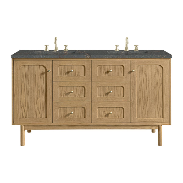 James Martin Laurent 60" Double Vanity with 3 CM Countertop & FreePower Wireless Charger