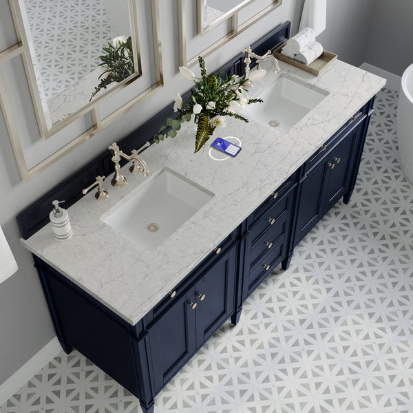 James Martin Brittany 72" Double Vanity with 3 CM Countertop & FreePower Wireless Charger