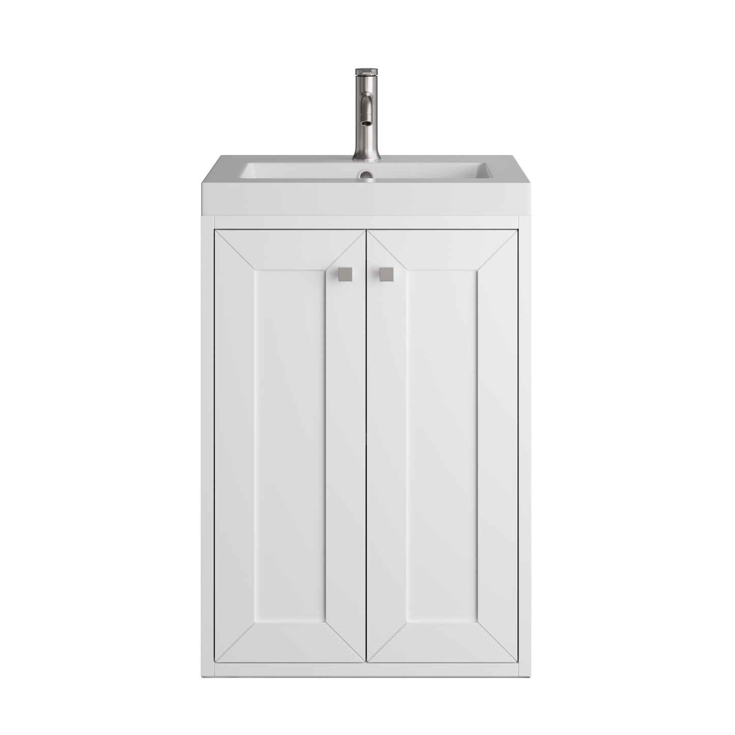 James Martin Chianti Single Floating Vanity with White Glossy Composite Stone Top