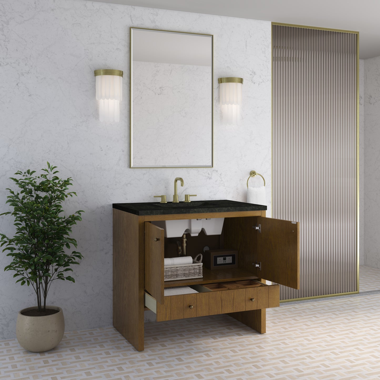 James Martin Hudson 36" Single Vanity with 3 CM Countertop