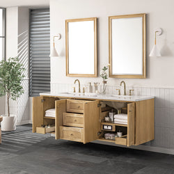 James Martin Laurent 72" Double Vanity, Light Natural Oak