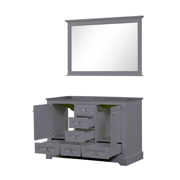 Lexora Collection Dukes 48 inch Double Bath Vanity and 46 inch Mirror - Luxe Bathroom Vanities