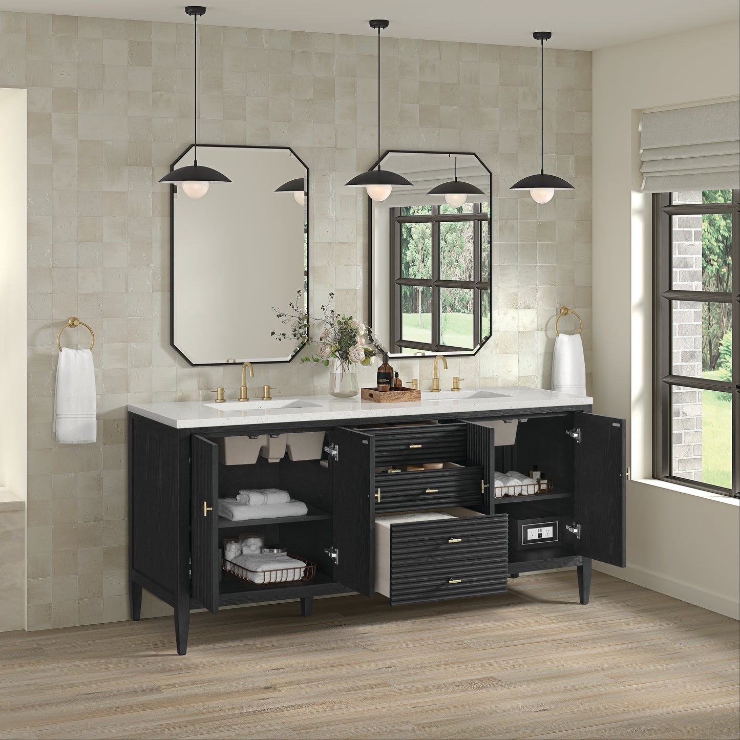 James Martin Myrrin 72" Double Vanity with 3 CM Countertop