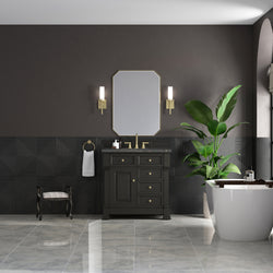 James Martin Brookfield 36" Single Vanity, Black Onyx with 3 CM Countertop - Luxe Bathroom Vanities