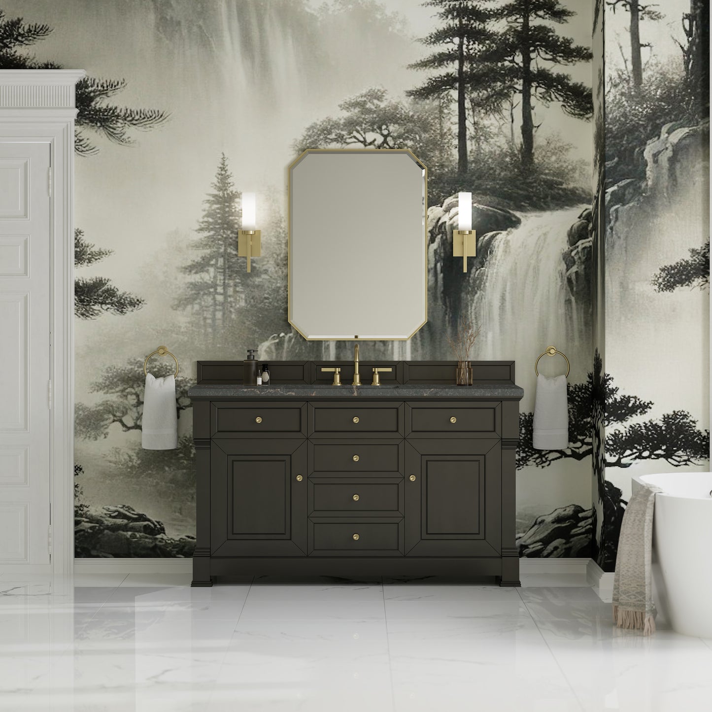 James Martin Brookfield 60" Single Vanity with 3CM Countertop & FreePower Wireless Charger