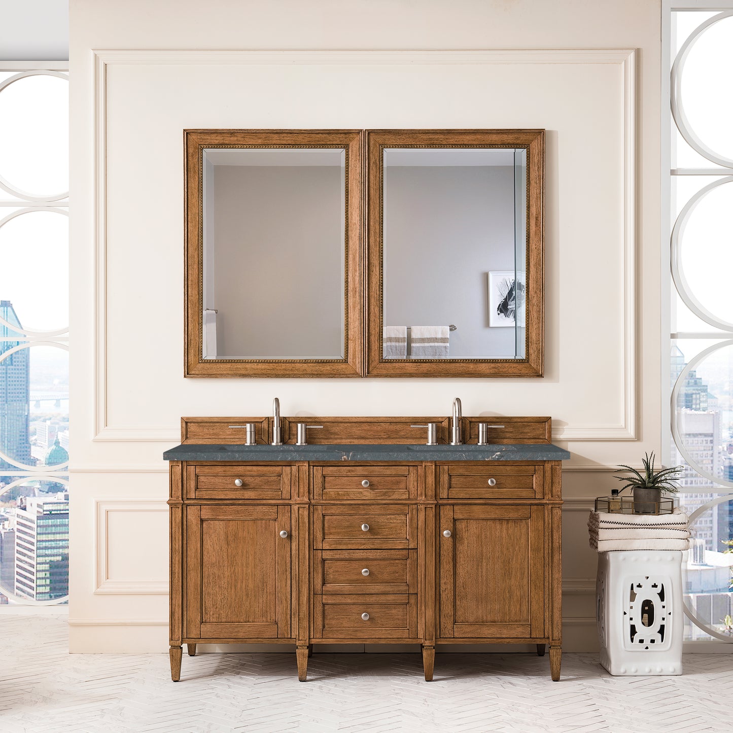 James Martin Brittany 60" Double Vanity with 3 CM Countertop
