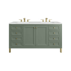 James Martin Chicago 60" Double Vanity with 3 CM Countertop & FreePower Wireless Charger