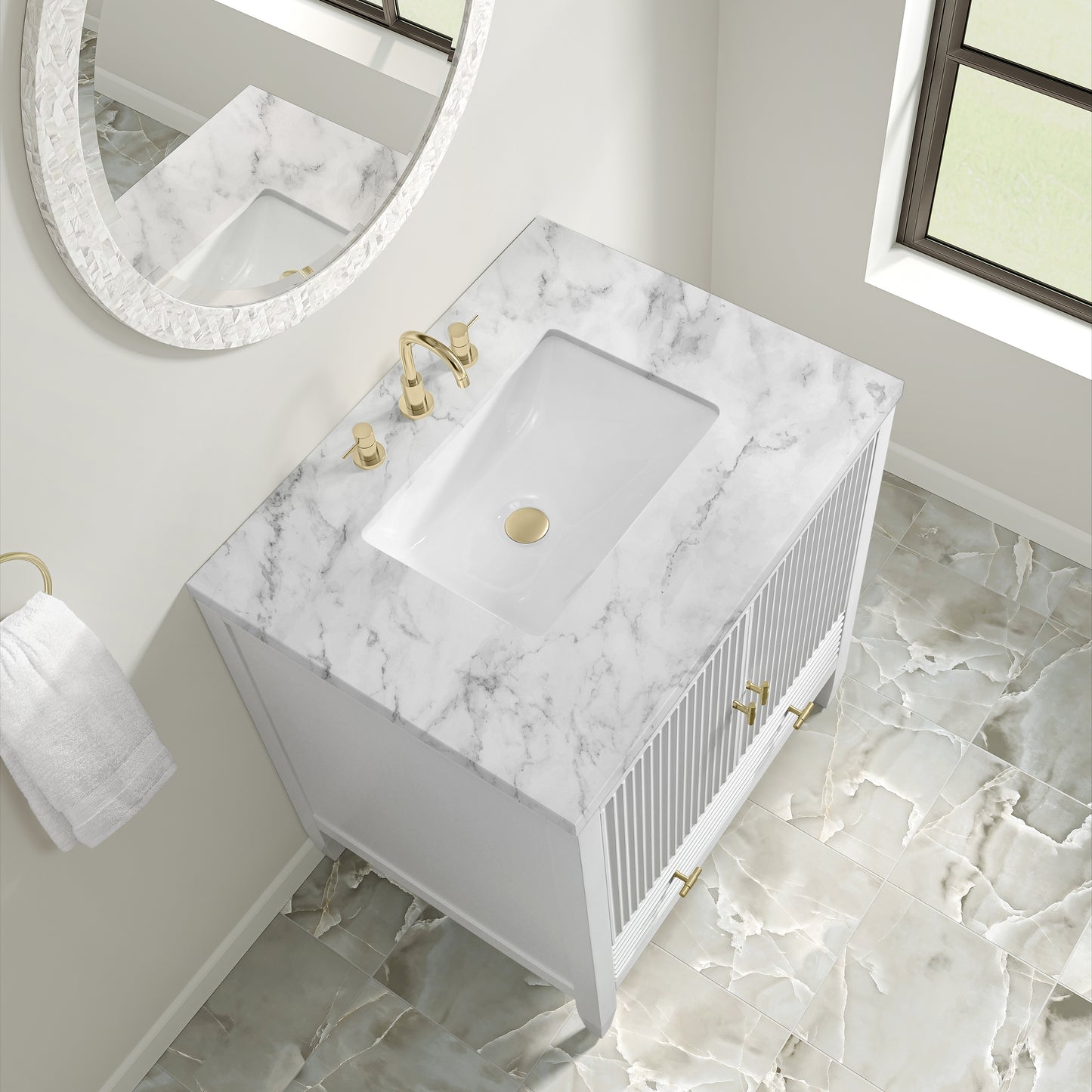 James Martin Myrrin 30" Single Vanity with 3 CM Countertop