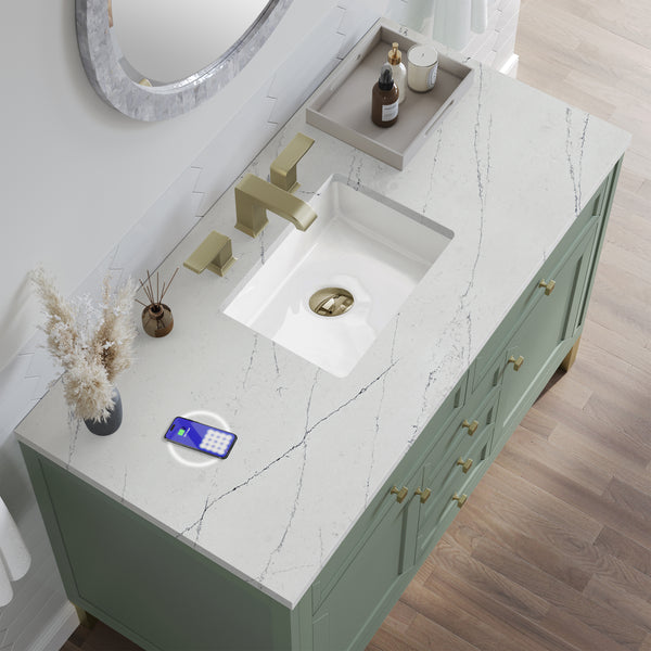 James Martin Chicago 48" Single Vanity with 3 CM Countertop & FreePower Wireless Charger