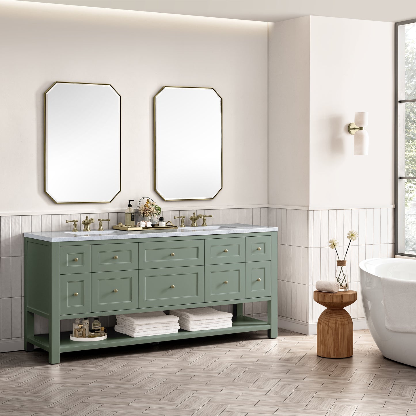 James Martin Breckenridge 72" Double Vanity w/ 3 CM Countertop