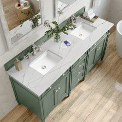 James Martin Brittany 72" Double Vanity with 3 CM Countertop & FreePower Wireless Charger