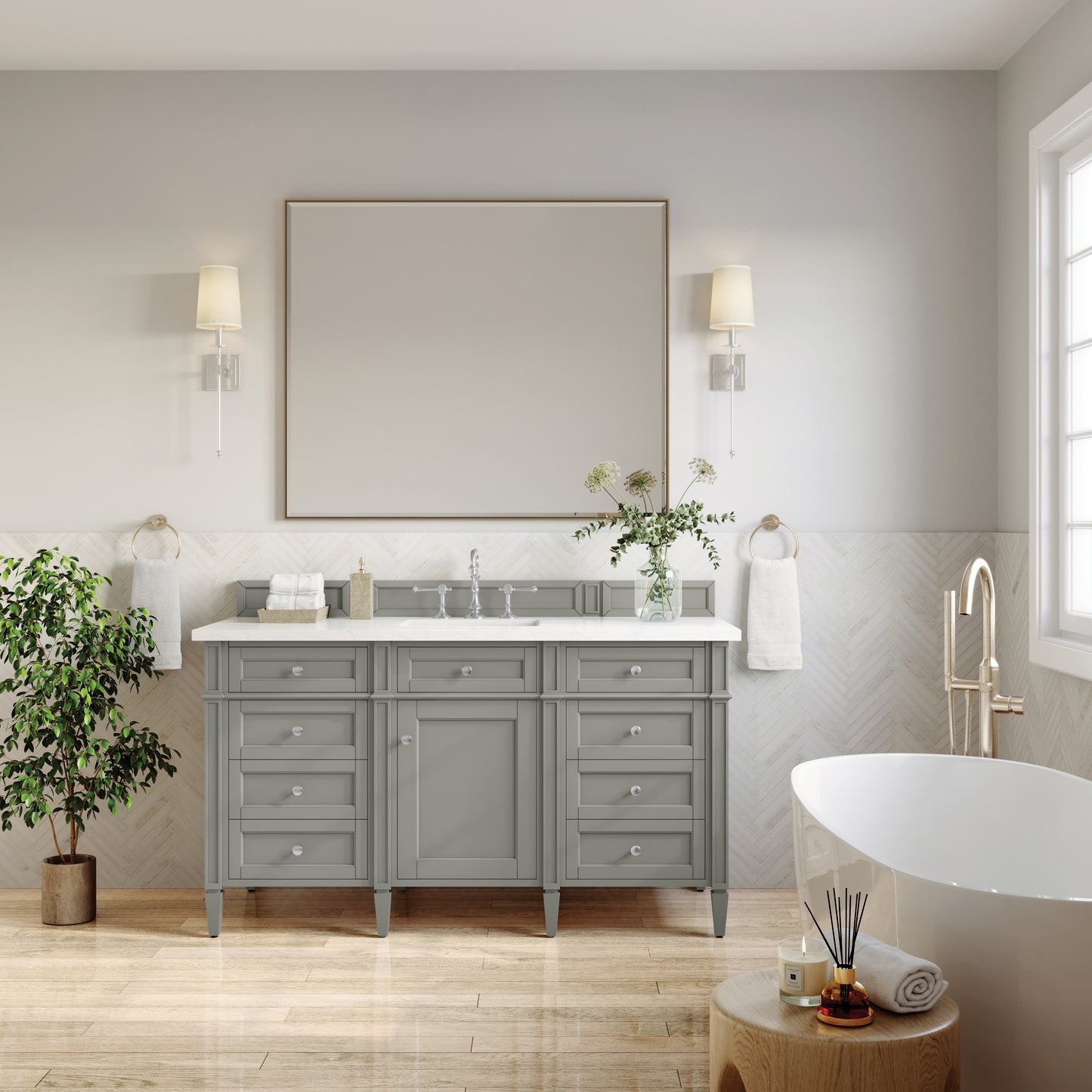 James Martin Brittany 60" Single Vanity with 3 CM Countertop