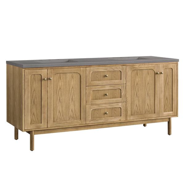 James Martin Laurent 72" Double Vanity, Light Natural Oak