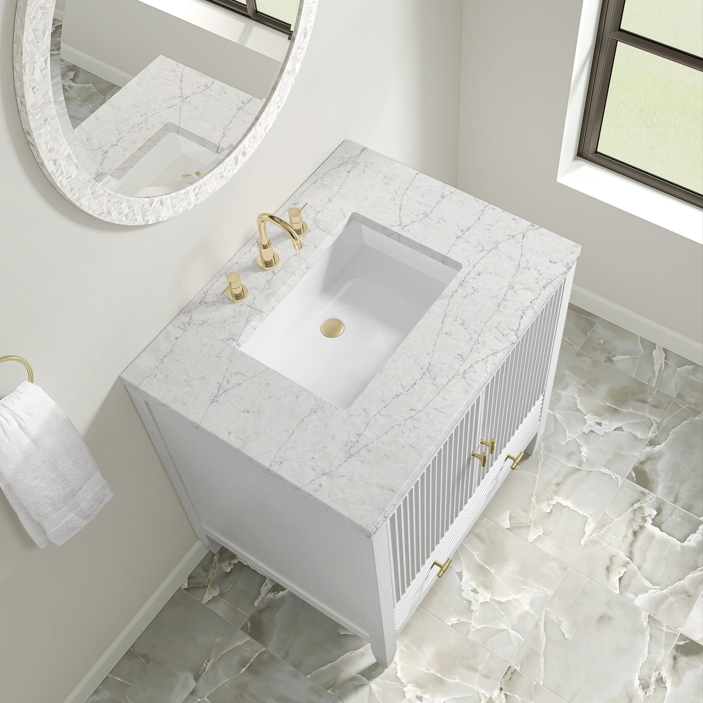 James Martin Myrrin 30" Single Vanity with 3 CM Countertop
