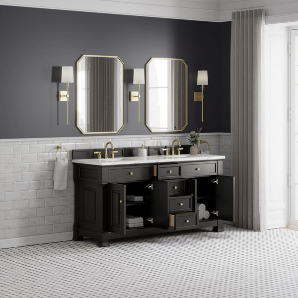 James Martin Brookfield 72" Double Vanity with 3 CM Countertop & FreePower Wireless Charger
