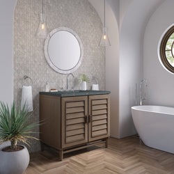 James Martin Portland 36" Single Vanity Whitewashed Walnut with 3 CM Countertop