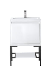 James Martin Mantova 23.6" Single Vanity With Stand and Composite Stone Top - Luxe Bathroom Vanities