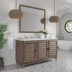 James Martin Portland 60" Single Vanity Whitewashed Walnut with 3 CM Countertop