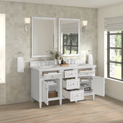 James Martin Lorelai 60" Double Vanity with 3 CM Countertop & FreePower Wireless Charger