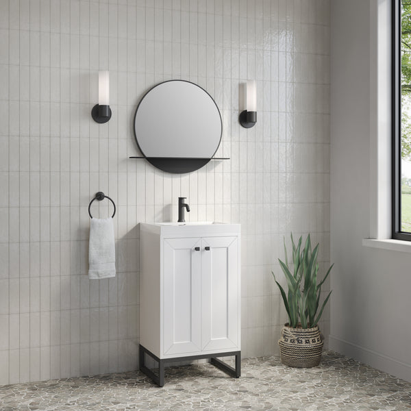 James Martin Chianti Single Vanity with White Glossy Composite Stone Top