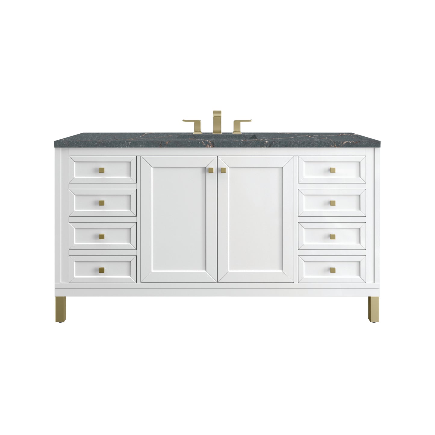 James Martin Chicago 60" Single Vanity with 3 CM Countertop & FreePower Wireless Charger