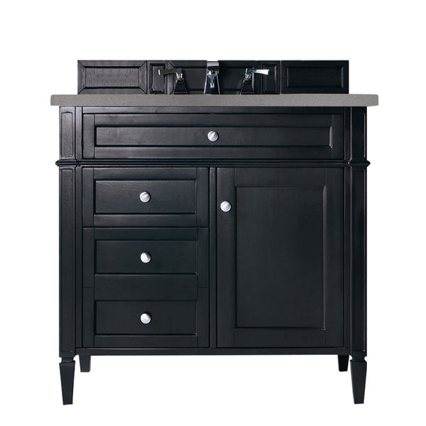 James Martin Brittany 36" Single Vanity, Black Onyx with 3CM Top - Luxe Bathroom Vanities