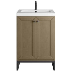James Martin Chianti Single Vanity with White Glossy Composite Stone Top