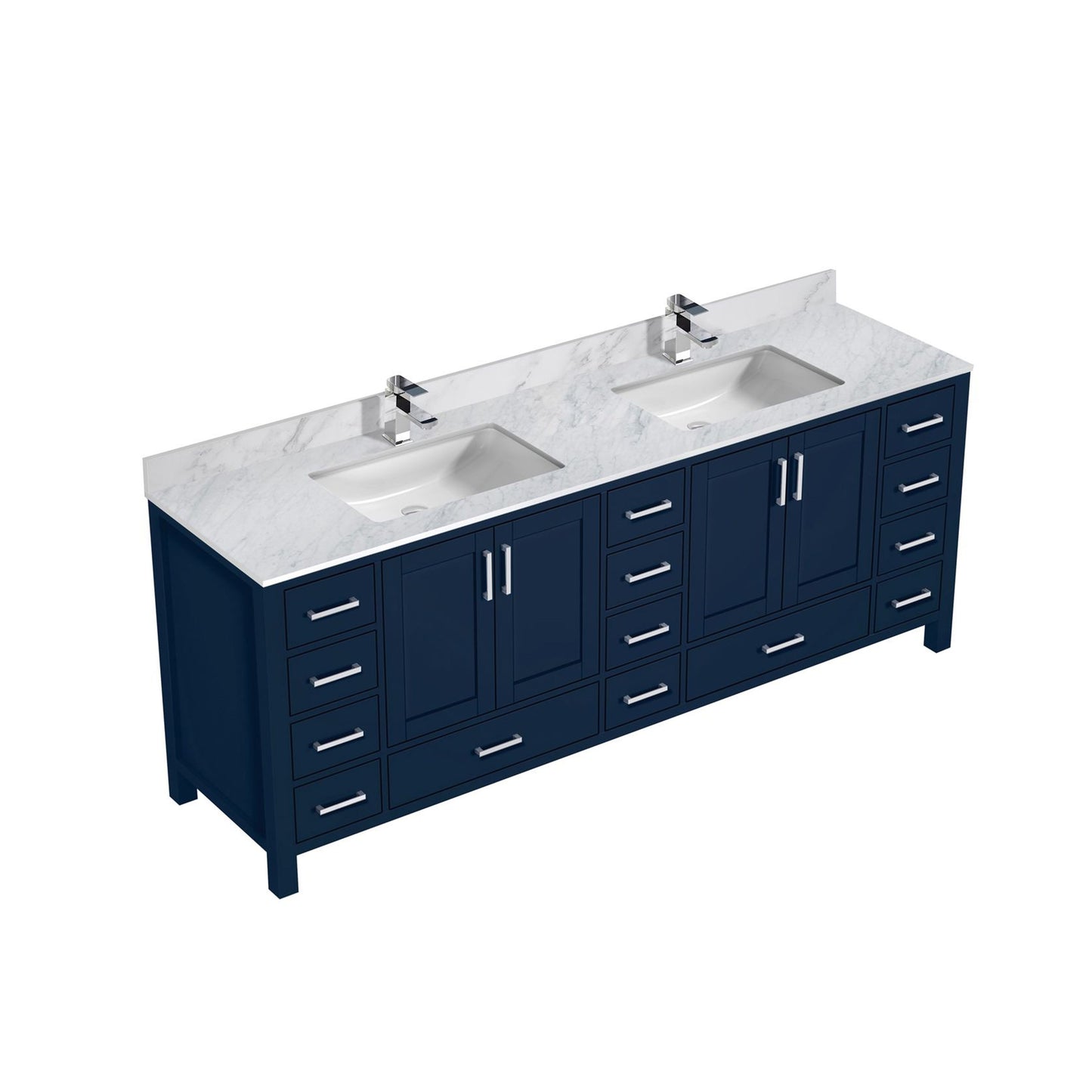 Lexora Collection Jacques 84 inch Double Bath Vanity, Top, and Faucet Set - Luxe Bathroom Vanities