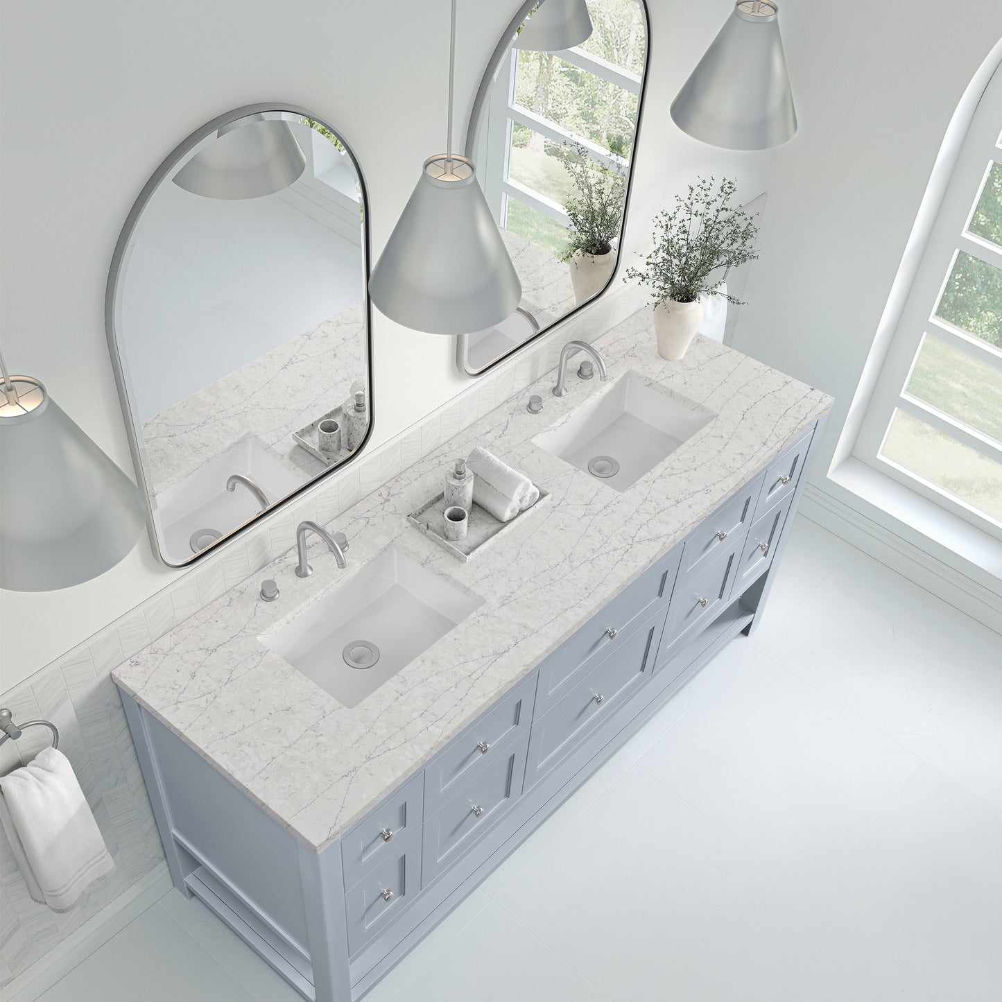 James Martin Breckenridge 72" Double Vanity w/ 3 CM Countertop