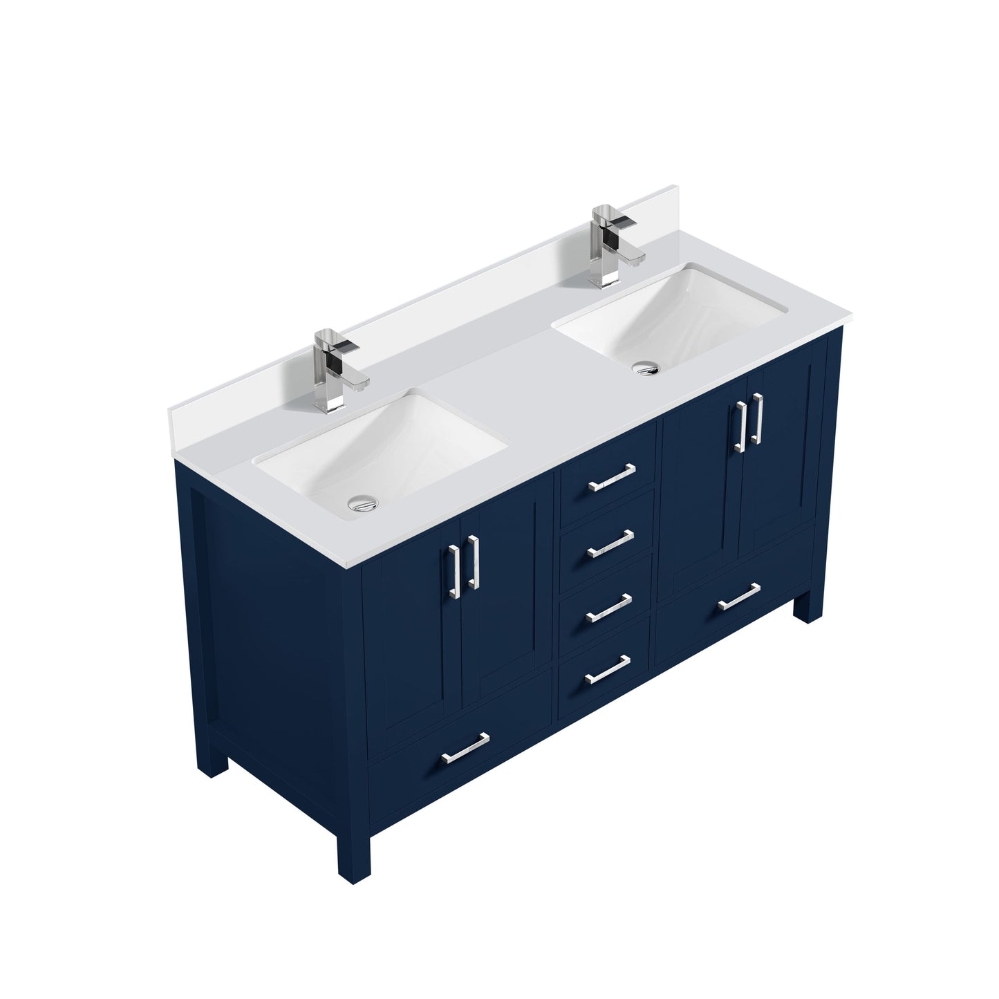 Lexora Collection Jacques 60 inch Double Bath Vanity, Top, and Faucet Set - Luxe Bathroom Vanities