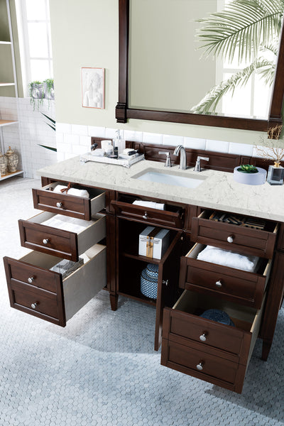 James Martin Brittany 60" Single Vanity with 3 CM Countertop & FreePower Wireless Charger
